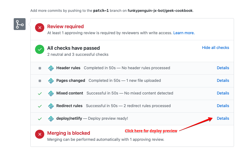 View a deploy preview from PR